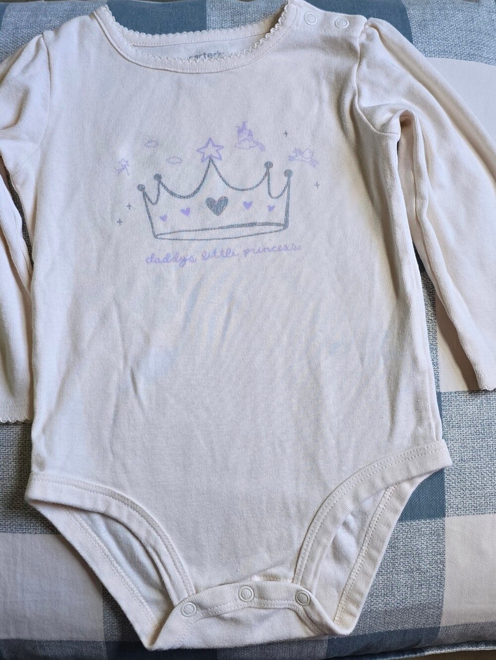 Daddy's Little Princess Baby Girl Onesie Carter's 18 Months Cream Purple